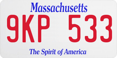 MA license plate 9KP533