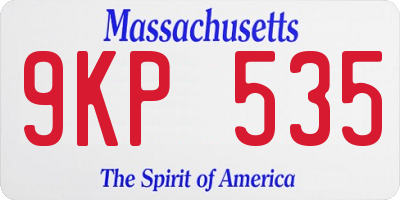MA license plate 9KP535