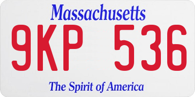 MA license plate 9KP536