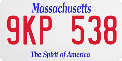 MA license plate 9KP538