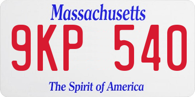 MA license plate 9KP540