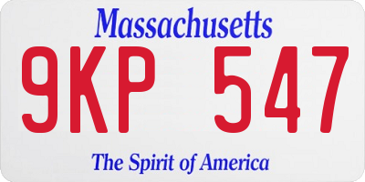 MA license plate 9KP547