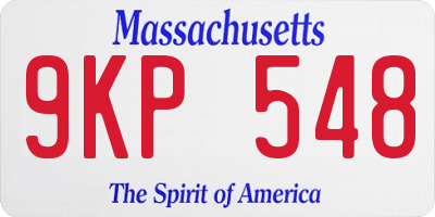 MA license plate 9KP548