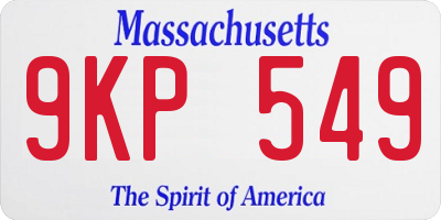 MA license plate 9KP549