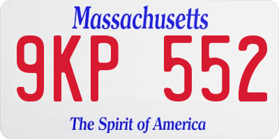 MA license plate 9KP552