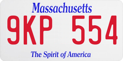 MA license plate 9KP554