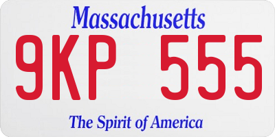 MA license plate 9KP555