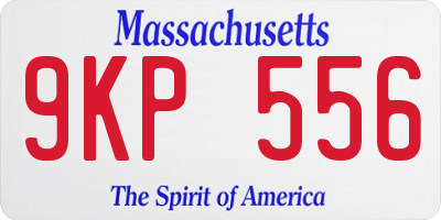 MA license plate 9KP556