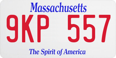 MA license plate 9KP557