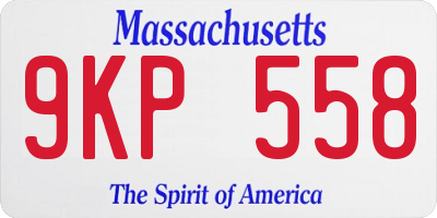MA license plate 9KP558