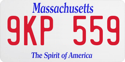 MA license plate 9KP559