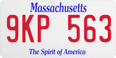 MA license plate 9KP563