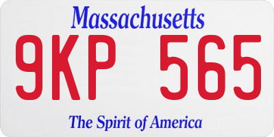 MA license plate 9KP565