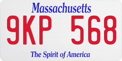 MA license plate 9KP568