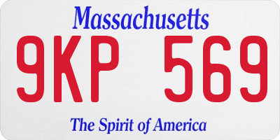 MA license plate 9KP569