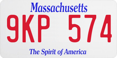 MA license plate 9KP574