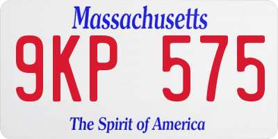 MA license plate 9KP575