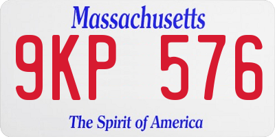 MA license plate 9KP576