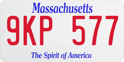 MA license plate 9KP577