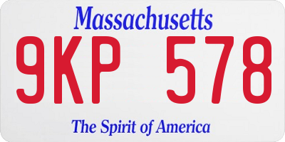 MA license plate 9KP578