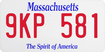 MA license plate 9KP581