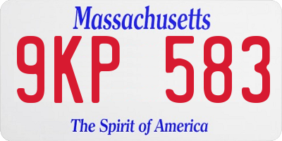 MA license plate 9KP583