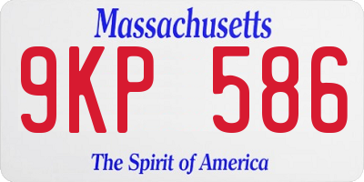 MA license plate 9KP586