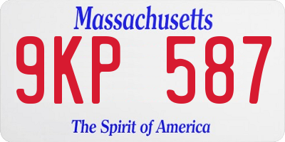 MA license plate 9KP587