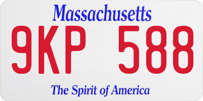 MA license plate 9KP588