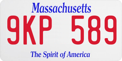MA license plate 9KP589