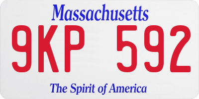 MA license plate 9KP592