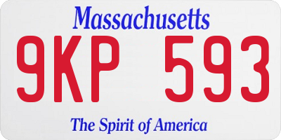 MA license plate 9KP593