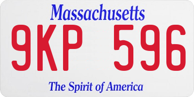 MA license plate 9KP596