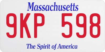 MA license plate 9KP598