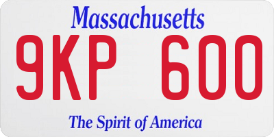 MA license plate 9KP600