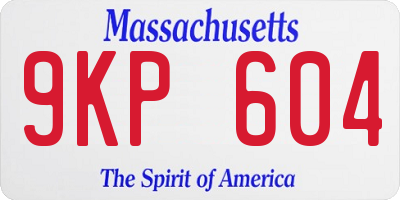 MA license plate 9KP604