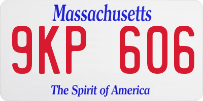 MA license plate 9KP606