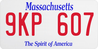 MA license plate 9KP607