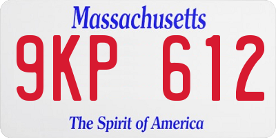 MA license plate 9KP612