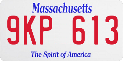 MA license plate 9KP613