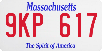 MA license plate 9KP617