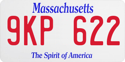 MA license plate 9KP622