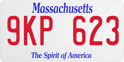 MA license plate 9KP623
