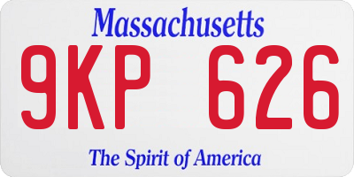 MA license plate 9KP626