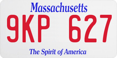 MA license plate 9KP627