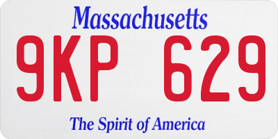 MA license plate 9KP629