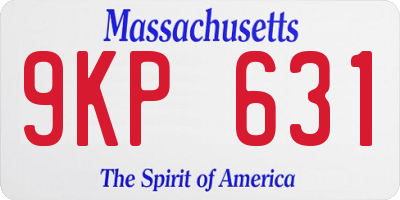 MA license plate 9KP631