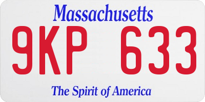 MA license plate 9KP633