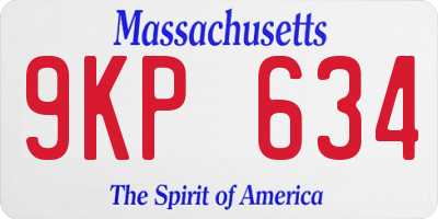 MA license plate 9KP634