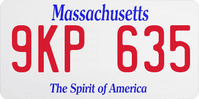 MA license plate 9KP635